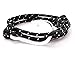 VIRGINSTONE Silver Fish Hook Bracelets on Colorful Nylon Ropes (Black & Gray)