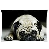 Personalized Pug Dog Pillowcase Polyester Soft Pillow Case Cushion Cover 12 x 20 Inches GPGP-067