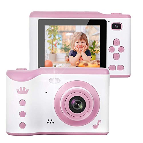 AMERTEER Kids Camera, 8.0MP Creative Digital Dual Camera, Rechargeable Children Camcorder with 2.8'' Touch Screen, 4X Digital Zoom, Gift for 3-12 Years Old Girls Boys Party Outdoor (pink) …