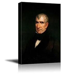 Portrait of William Henry Harrison by James Reid Lambdin (9th President of The United States) - American Presidents Series - Canvas Wall Art Gallery Wrap Ready to Hang - 12x18 inches