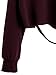 SweatyRocks Women's Long Sleeve Crop Tops Distressed Ripped Cut Out Pullover Sweatshirt Dark Burgundy S