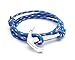 VIRGINSTONE Silver Anchor Bracelets on Colorful Nylon Ropes