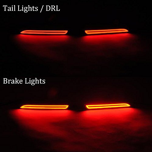 GTINTHEBOX 3D Optic Red LED Rear Bumper Reflectors Brake Tail Lights Lamps for Lexus RC250 RC350 is-F GX470 Toyota REIZ Sienna Matrix Venza Avalon 2Pcs