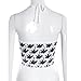 Lisingtool Women's Print Sleeveless Halterneck Tank Crop Tops Vest Blouse T-Shirt