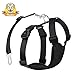Pawaboo Adjustable Dog Safety Vest Harness with Seatbelt, Dog Seat Belt Harness for Car with Vehicle Connector Strap, Breathable Dog Seatbelt Safety Tether for Small Medium Large Pet, Small, Black