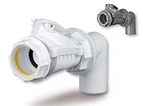 Rückstauklappe Ø 50 mm 90° bogen grau Rückstauverschluß Rückstauventil KG Rohr Waschbecken Becken Abwasserrohr Bad…