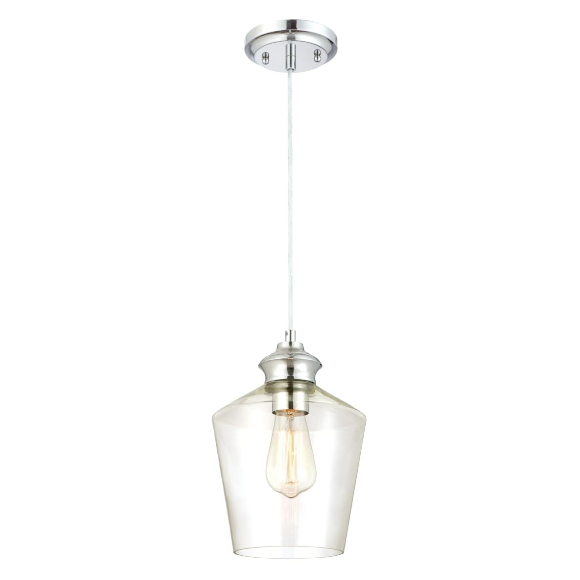 62055 One-Light Indoor Pendant, Chrome Finish with Clear Glass