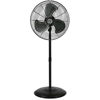 Hurricane Stand Fan - 20 Inch | Pro Series | High Velocity | Heavy Duty Metal Stand Fan for Industrial, Commercial, Residential, and Greenhouse Use - ETL Listed, Black