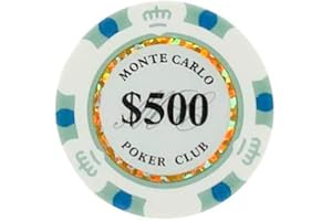 THE POKER STORE Monte Carlo Smooth 14 Gram Poker Chips - 100 Poker Chips