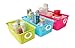 Honla Perforated Plastic Storage Nesting Baskets/Bins Organizer with Little Handles-Set of 3-Hot Pink,Light Blue,Lime Green