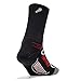 Feetures! Men's Elite Light Cushion Mini Crew, black + Red, xl