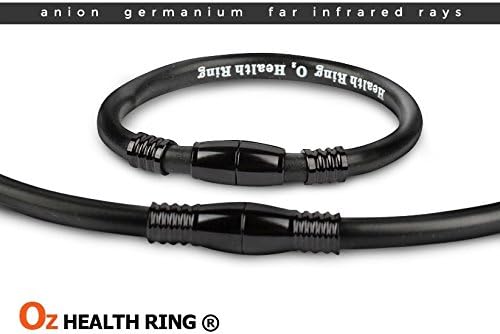 [Oz Health Ring]germanium Anion Far Infrared Rays Bracelet Power Energy Health (Black Bracelet Large Size 8.46inch)