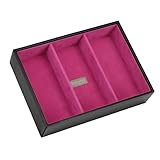 | Stackers | Jewelry Box | classic black & pink velvet deep 3 stacker