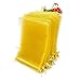 G2PLUS Organza Bags 4×6 Inches, 100PCS Gold Organza Gift Bags with Drawstring, Sheer Mesh Jewelry Pouches, Sheer Candy Bag for Christmas, Wedding Party Favors