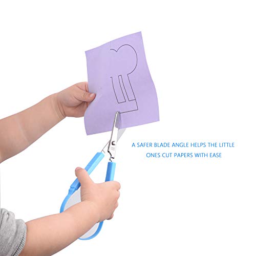 SolarMatrix 2-Pack Loop Scissors for Kids - Easy Grip, Easy Opening, Adapted Scissors for Special Needs, Safety Blade, Round Tip, Recommended by Hundreds of Occupational Therapists [2019 Upgraded] - Thumbnail 3