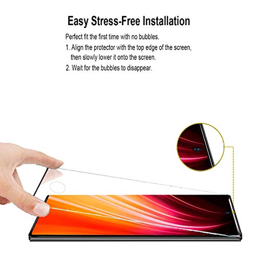 [2Pack] Samsung Galaxy Note 10 Plus/Note 10+/10+ 5G/Note 10 Plus/10 Pro 5G Screen Protector, Tempered Glass 3D Curved Edg Coverage Anti-Scratch, Bubble Free and Case Friendly - Thumbnail 7