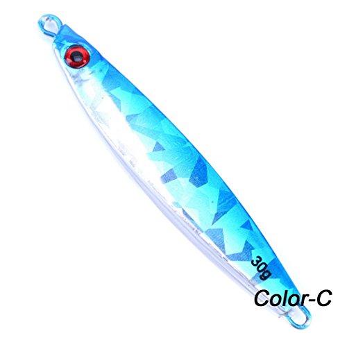 Aorace 7pcs/lot 30g/7.6cm Minnow Metal Lure 3D eyes Hard Bait Casting Jigging Hard Lure Bass Trout Salmon Lures Without Hooks - Thumbnail 7