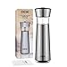 Deik Electric Pepper Grinder, Salt Pepper Mill, Gravity Battery Powered Salt Grinder with Adjustable Ceramic Coarseness, Electronic Black Pepper Mill, Sliver