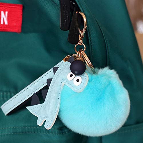 MUAMAX Dinosaur Key Chain Handmade Leather Key Holder with Wrist Lanyard Cute Key Finder Handbag Decoration Accessories Purse Pendant Fashion Item Car Key Charm Gift for Her ...