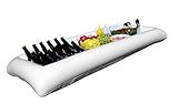 Large White Inflatable Serving Bar Buffet Cooler With Drain Plug - perfect blow up server caddy to keep food salad and drinks cold - great for outdoor and indoor parties