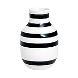 Kahler Omaggio Ceramic Vase - Height 125mm (4.9 In.) Diameter 80mm (3.1 In.) - Handmade Faience (White / Black)