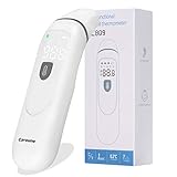 Caroune Thermometer for Fever, Digital Medical Infrared Thermometer Accurate and Fast Readings Forehead and Ear Integration for Baby, Kids and Adults with Fever Indicator