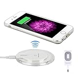 Apatner QI Wireless Charger Power Charging Pad Mat With Receiver For Apple Iphone 5/5s/Iphone 6S/6/6S plus(White)