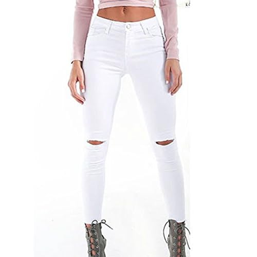 Mujer Pantalones Boyfriend Rotos Vaqueros De Moda Jeans