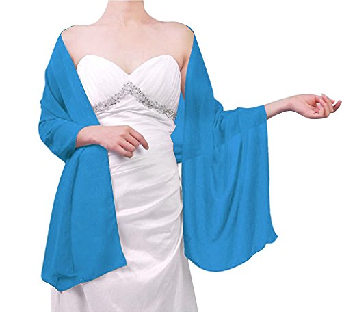 H.S.D Women's Bridal Soft Chiffon Shawl Long Evening Wraps For Special Occasion