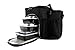 Isolator Fitness 3 Meal ISOBAG Meal Prep Management Insulated Lunch Bag Cooler with Stackable Meal Prep Containers, ISOBricks, and Strap - MADE IN USA (Black/Silver Accent)