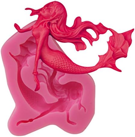Red Mermaid Handmade Soap Mold, Silicone Muffin Cup, Cake Mold, Cake, Baking Pan, Baking Dish, Polymer Resin, Clay Soap, DIY Mold, Soap Mold