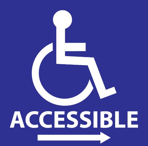 ZING 2717 Eco Handicap Accessible Right Arrow Window Decal, 6Hx6W, Recycled Polystyrene Self Adhesive, 2/PK