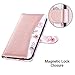 ULAK Compatible with iPhone Xs Max Wallet Case, Premium PU Leather Case with Kickstand Card Holder Shockproof Protective Cover for Apple iPhone Xs Max (2018) - Rose Gold Floral