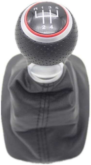 LILIGUAN Car Styling 5 Speed Gear Stick Shift Knob Leather Boot, For Skoda Fabia MK1 1999 2000 2001 2002 2003 2004 2005 2006 2007 2008