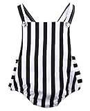 Newborn Baby Girl Striped Bodysuit Romper Jumpsuit Outfits Sunsuit Clothes (6-12 Months, Black Striped)