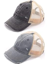 H-6140-2-912-0621 Trucker Hat 2-Pack: Black & Grey WASHED