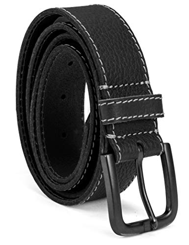 Timberland Men's Leather Belt 40mm, Black (Stitched), 32