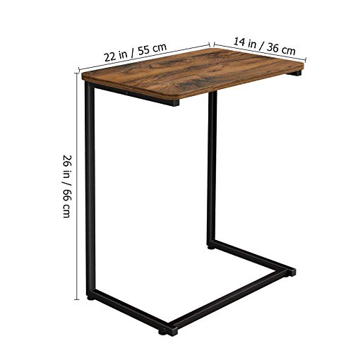 Homemaxs C Table Sofa Side End Table Vintage Accent Couch Table