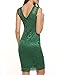 Acevog Women's Elegant Floral Sleeveless Lace Cocktail Evening Dress (X-Large, Green)