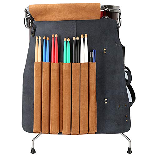 Hand Made Drum Stick Bag,Genuine Leather Leather & Brass Drumstick Bag,Cowhide Drumstick Case (Brown) - Thumbnail 6