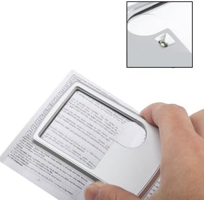 Amazon Lr 1 Ledイルミネーションクレジットカードデザイン6x 3xジュエリー拡大鏡 シルバー Lr 家電 カメラ