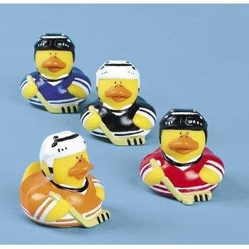 One Dozen (12) Hockey Rubber Duck Party Favors