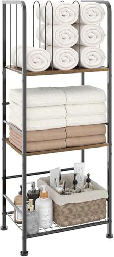 Towel Rack Free Standing, 3-Tier, M-Shaped Detachable Dividers, Durable Metal Towel Holder for Bathroom, Pool Towel Rack, Space-Saving Towel Storage Organizer