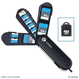 Memory Card Storage Case with Micro SD Reader (USB) - Swiss Army Knife Type Design with 3 Storage Blades - Fits 3X SD (SDHC/SDXC/TF) and 8X Micro SD (SDHC/SDXC/TF) Cards