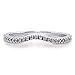 BERRICLE Sterling Silver Wishbone Wedding Rings Micro Pave Set Cubic Zirconia CZ Curved Half Eternity Ring for Women, Rhodium Plated Size 4-10