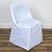 BalsaCircle 50 pcs White Folding Round Polyester Chair Covers for Party Wedding Linens Decorations Dinning Ceremony Reception Supplies