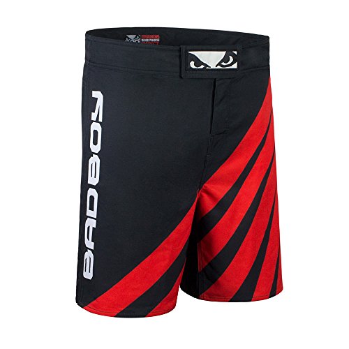 Bad Boy Training Series Bamboo Fabric Sparring MMA Mixed Martial Arts Fitness Workout Training Fight Shorts Black/Red - X-Small