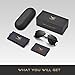 LUENX Men Women Aviator Sunglasses Polarized Non-Mirror Black Lens Black Metal Frame with Accessories UV 400 Protection 60MM