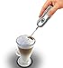 DELUXE STAINLESS STEEL MILK FROTHER - Best Handheld Milk Frother - Coffee Latte & Cappucino - Perfect Creamy Milk In Seconds - All Stainless Steel Construction - FULL Peace Of Mind Guarantee