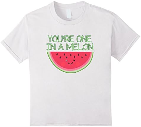 Kids You're One In A Melon Kawaii Watermelon T-Shirt 12 White